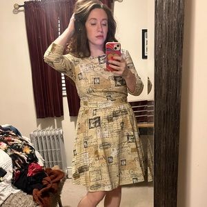 Vintage Paris print diva dolls dress